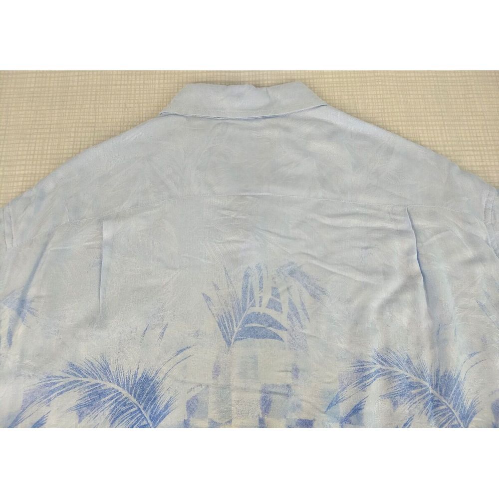 Tasso Elba Island Ombre Shirt Men XXL Rayon Button Up Blue Hawaiian 2XL NWT READ - Picture 10 of 16